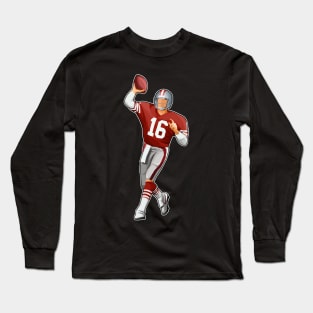 Joe Montana #16 Looks To Pass Long Sleeve T-Shirt